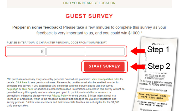 chilis customer survey